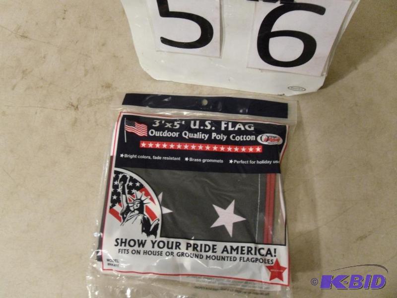 lot 56 image: New 3 x 5 U.S. Flag. Outdoor Quality Poly C...