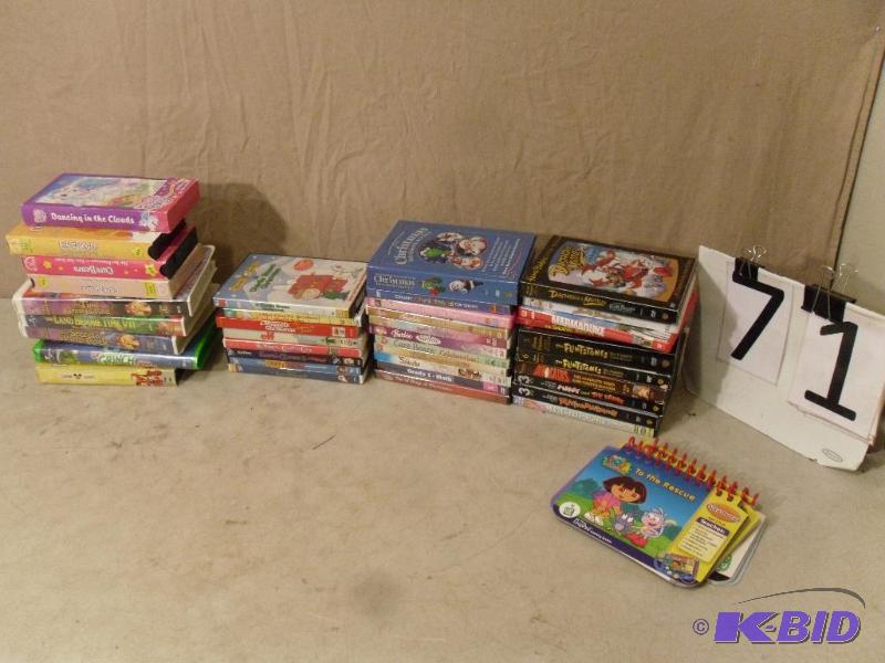 lot 71 image: Lot of Assorted Kids Dvds and VHS Tapes. See ...