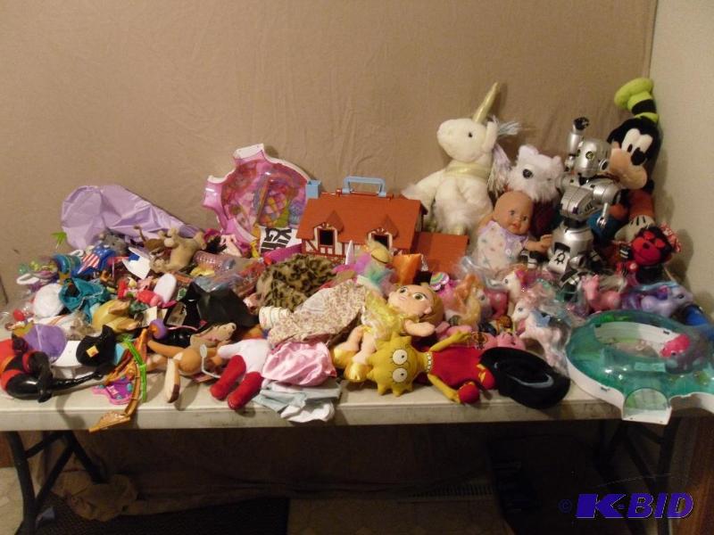 lot 84 image: Large Lot of Assorted Toys. Dolls, Vintage Fi...