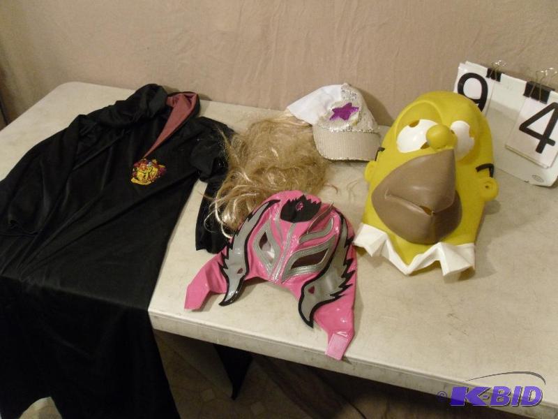 lot 94 image: Lot of Costumes. Simpson Head Mask, Hat with ...