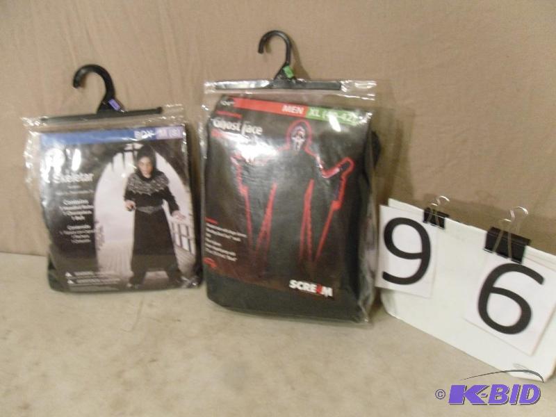 lot 96 image: 2 New Halloween Costumes. Mens XL Scream Ghos...