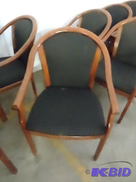 4 matching wood framed side chairs...