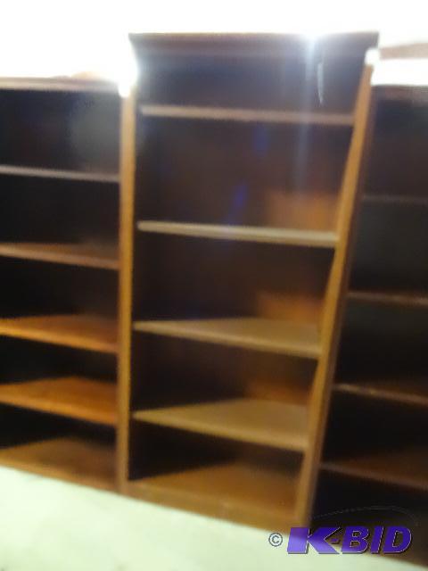 Wood book case with 4 shelves. 30 x 13 x 71...