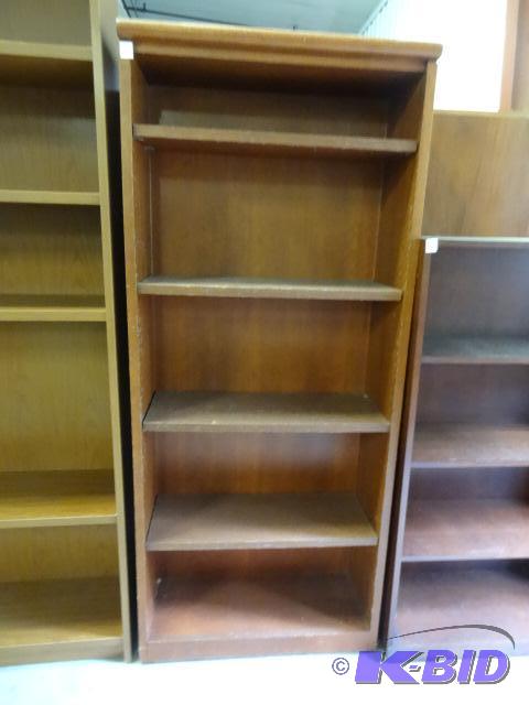 Wood book shelf with 4 shelves. 30 x 12 x 71...