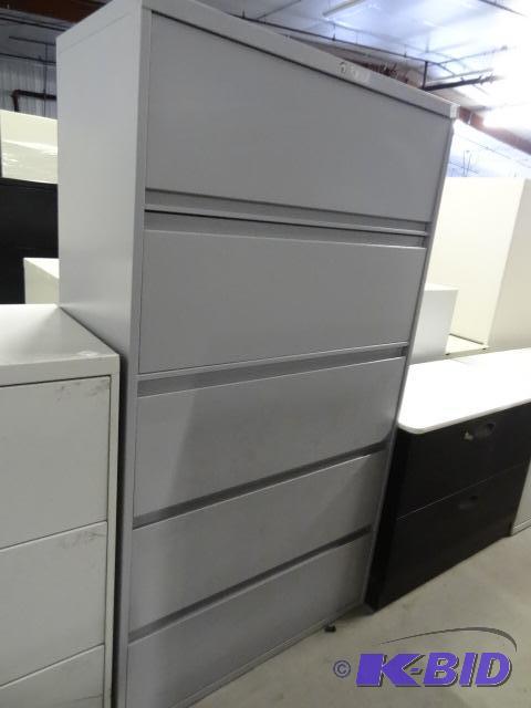 36&quot metal 5 drawer lateral file. Key bro...