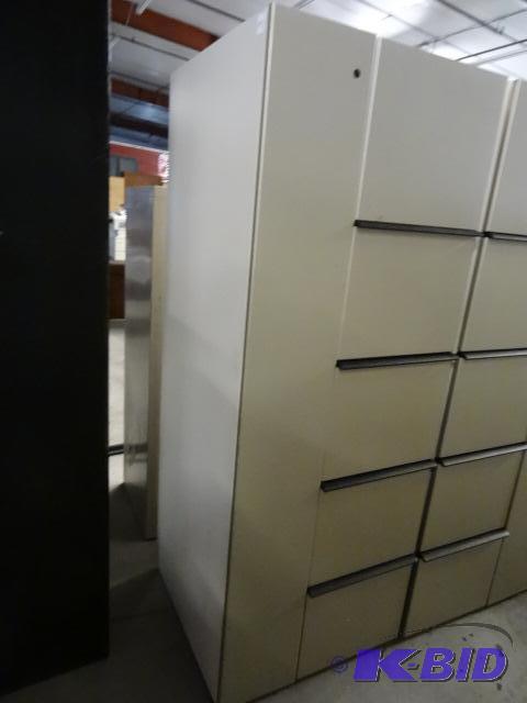 Laminate personal cabinet with 4 file drawers...