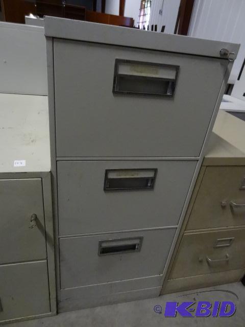 18&quot metal 3 drawer file cabinet with loc...