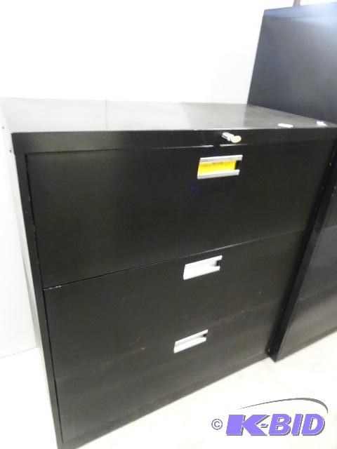 36&quot metal 3 drawer lateral file with loc...