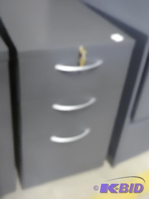 15&quot metal 3 drawer ped with lock and key...