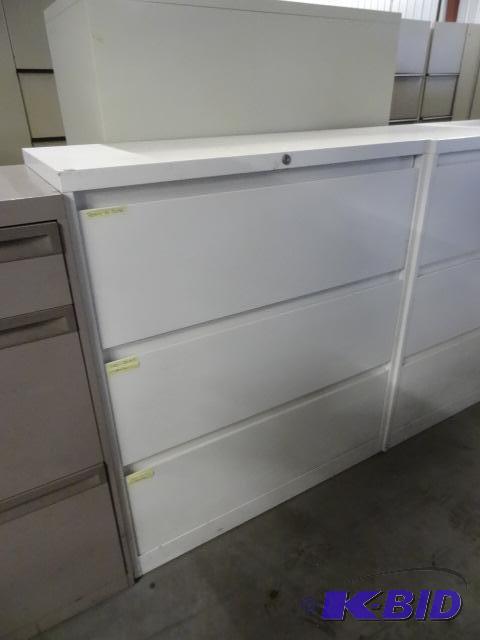 36&quot metal 3 drawer lateral file with loc...