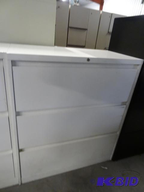36&quot metal 3 drawer lateral file with loc...