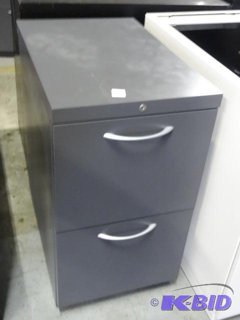 15&quot metal 2 drawer ped on wheels...