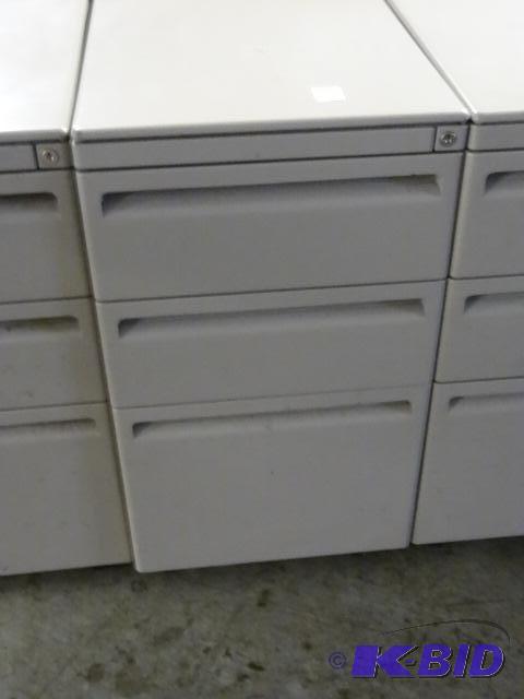 15&quot metal 3 drawer ped on wheels....