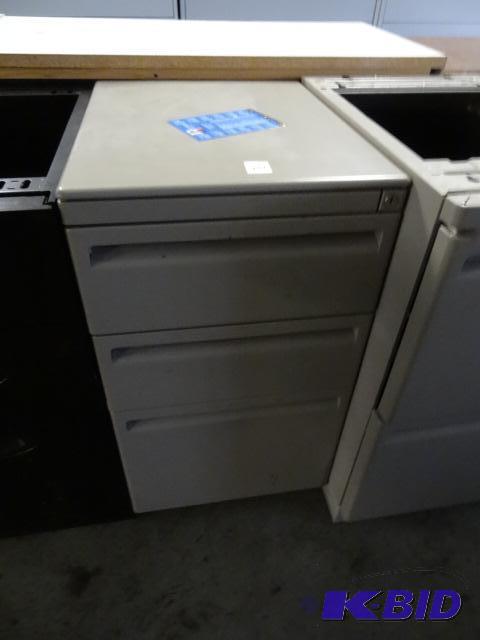 15&quot metal 3 drawer ped on wheels....