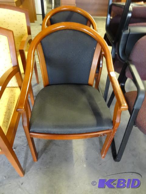 2 Matching Stationary Wood Framed Chairs...