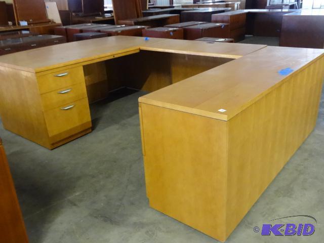 U Shaped 3 Pc. Office Desk. 5 Drawer. 113 x 7...