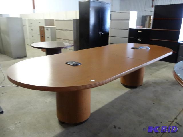 Laminate conference table. 2 piece top. Built...