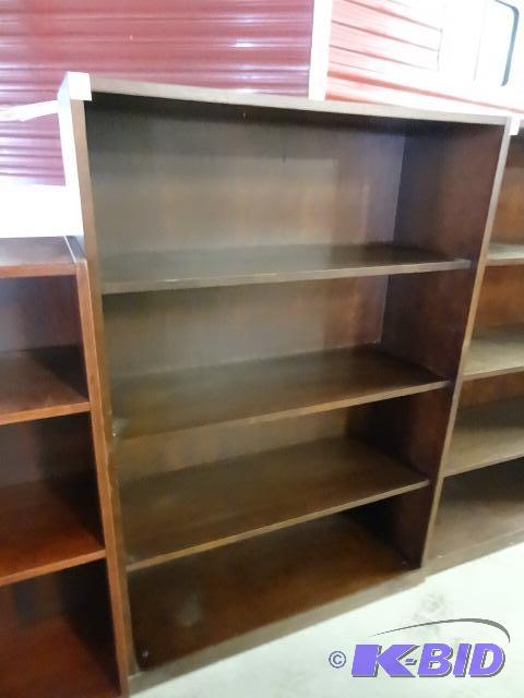 Wood book shelf. 3 shelves. 36 x 14 x 53...
