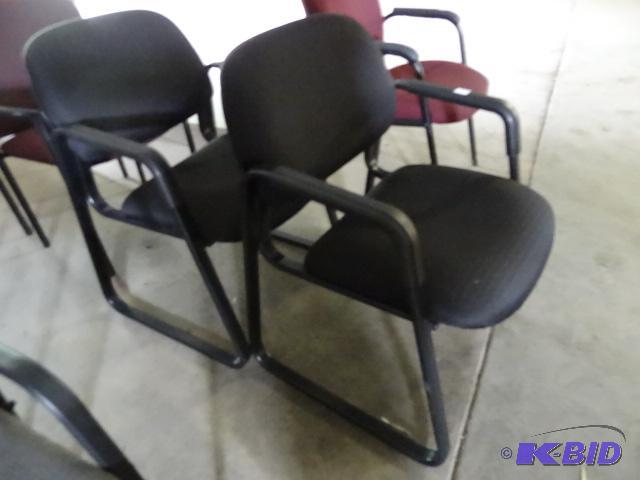 2 matching metal framed side chairs...