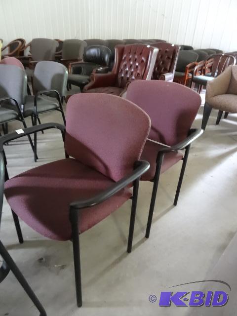 2 matching metal framed side chairs...