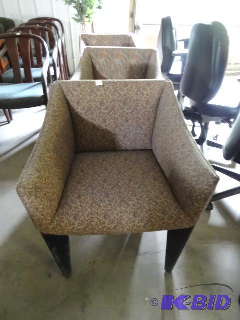 3 wood framed side chairs. 2 are matching...