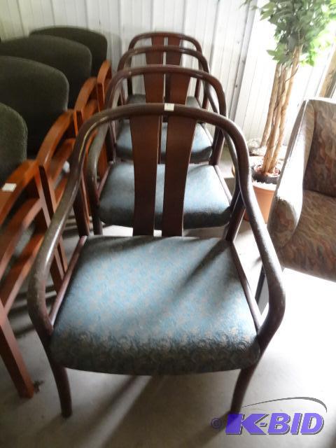 4 matching wood framed side chairs...