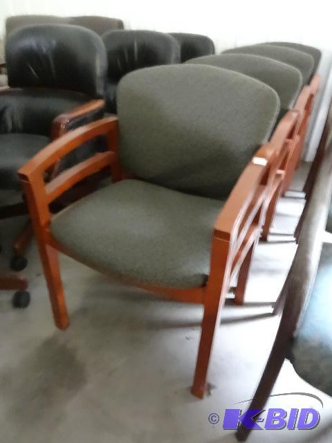 4 matching wood framed side chairs...