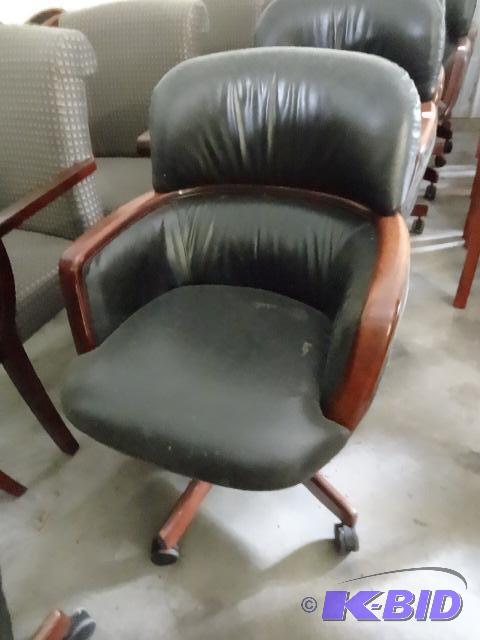 2 matching office chairs on wheels...