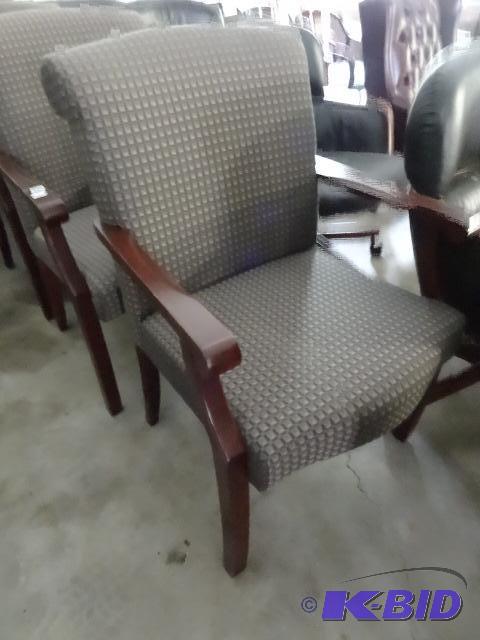 3 matching wood framed side chairs...