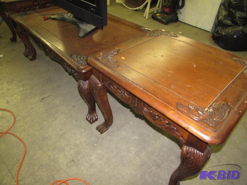 Two Side tables and Coffee table, Matched set...