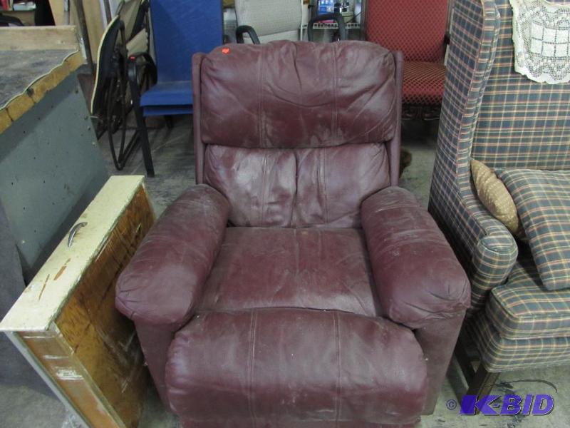 maroon colored recliner...