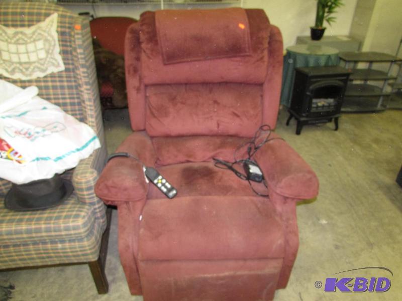 maroon colored lift chair...
