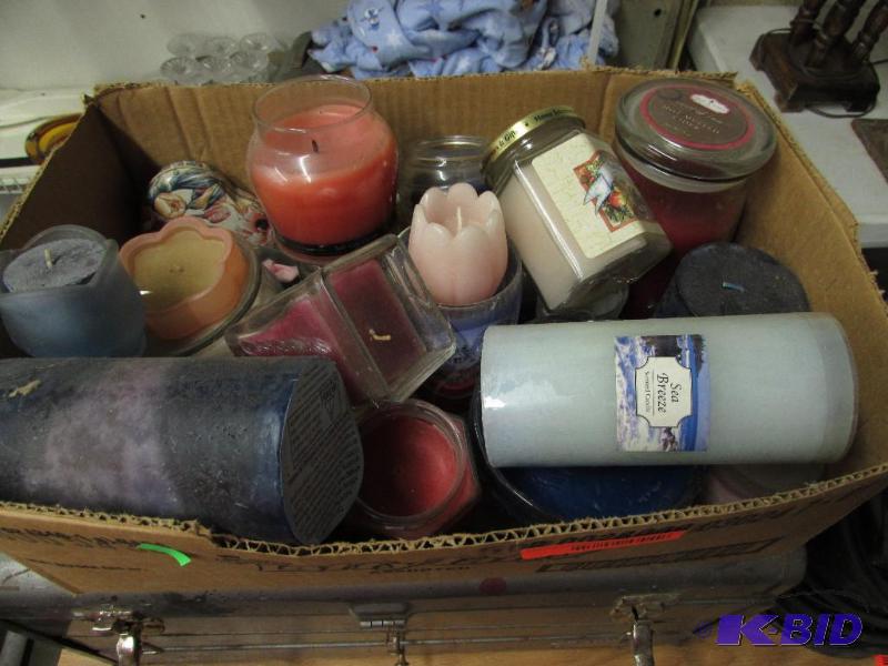 box of candles, some used...