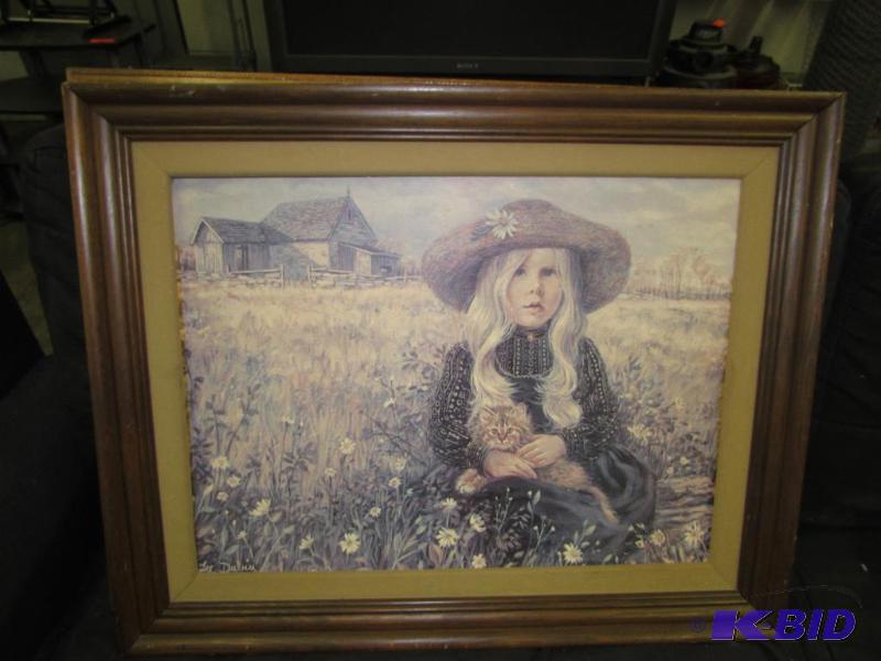 Picture, girl sitting in field of flowers...
