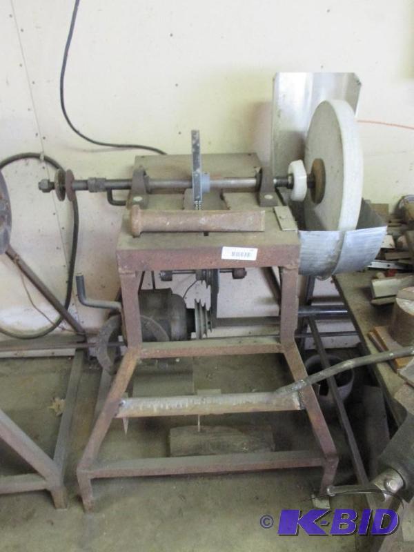 sharpening stone set up with adjustable speed...