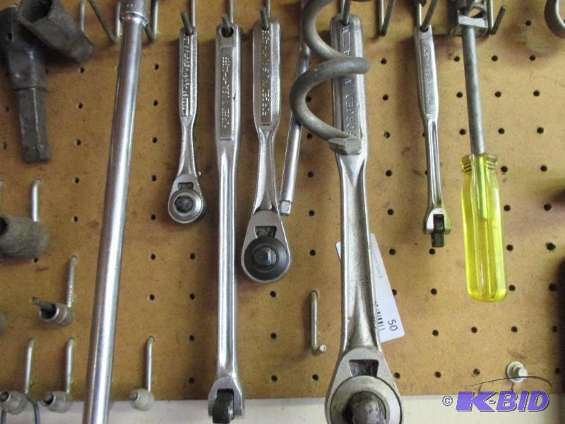 ratchets on pegboard...
