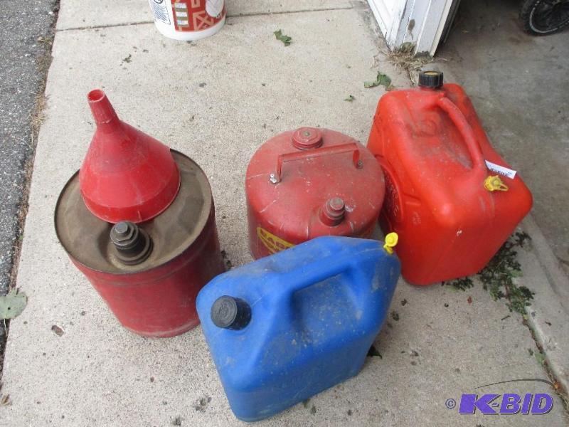 lot of large gas cans...