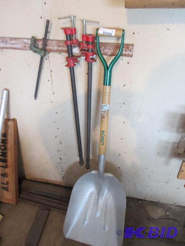 pipe clamps and shovel...