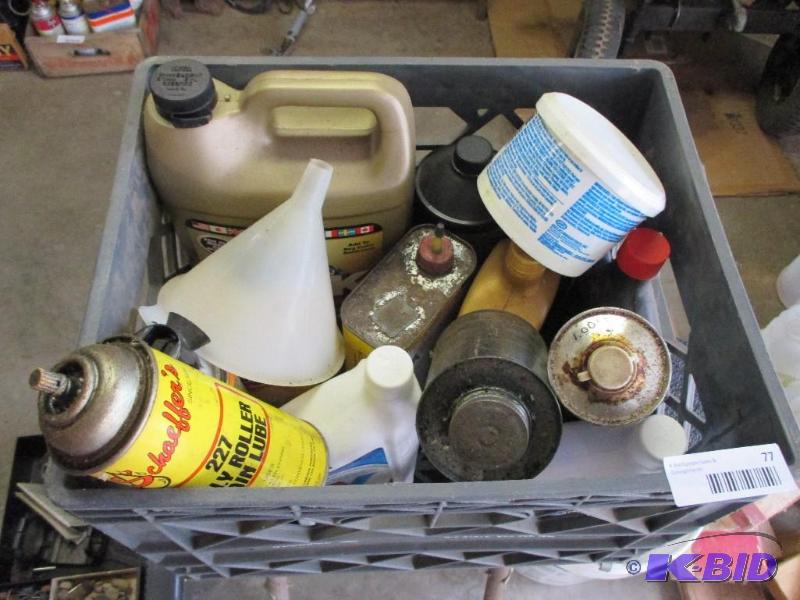 box of automotive oils...