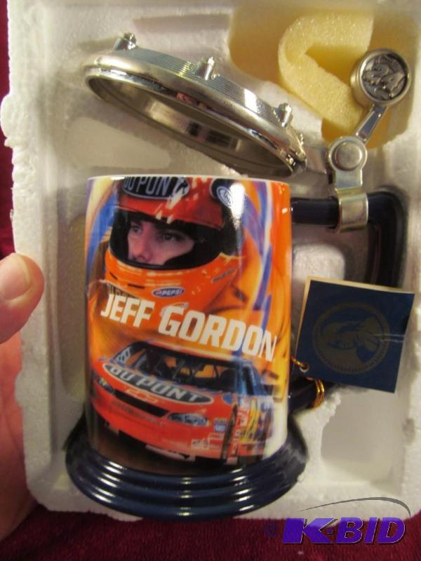 lot 10 image: 2002 Jeff Gordon #24 Driving Passion Collector Tankard by The Frankilin Mint.