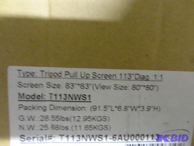 lot 118 image: Tripod Projector Screen. 113" Model T113...