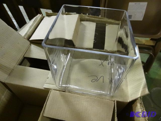 lot 154 image: 15 Glass Square Vases. 6 x 6 x 6...