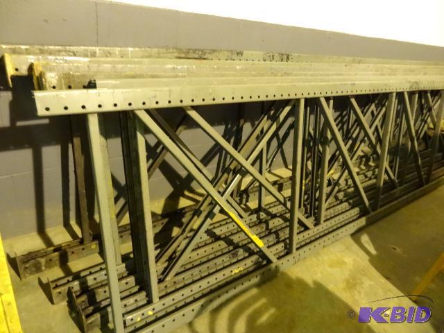 lot 175 image: 42 x 168 tear drop pallet rack upright. Qty 2...