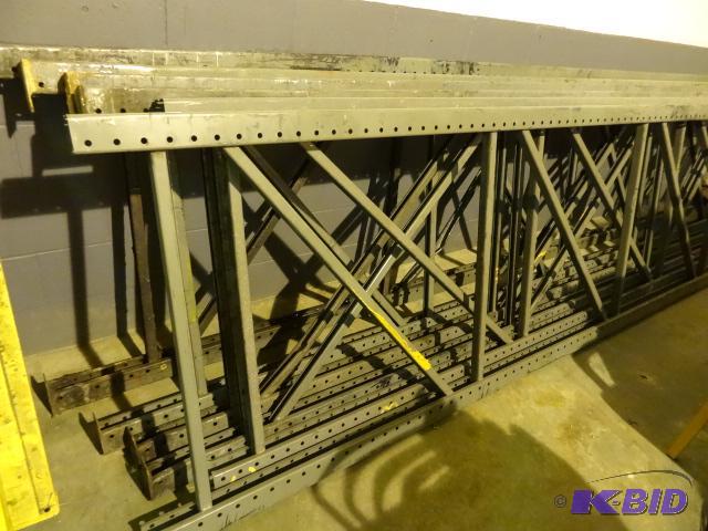 lot 176 image: 42 x 168 tear drop pallet rack upright. Qty 2...