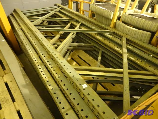 lot 178 image: 42 x 120 tear drop pallet rack upright. Qty 2...