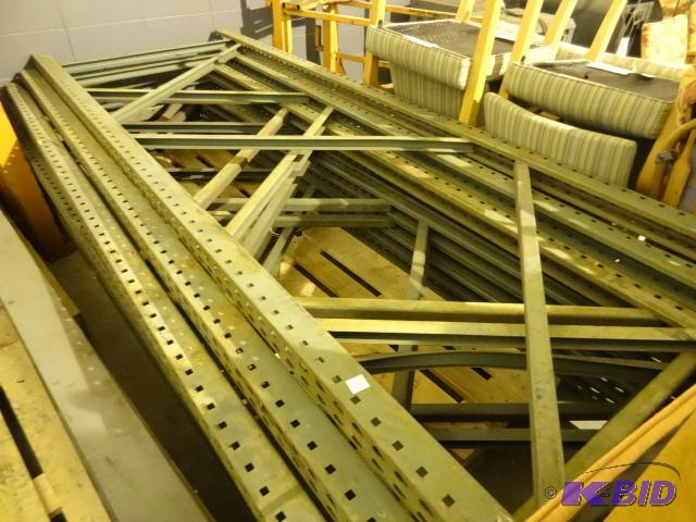 lot 179 image: 42 x 120 tear drop pallet rack upright. Qty 2...