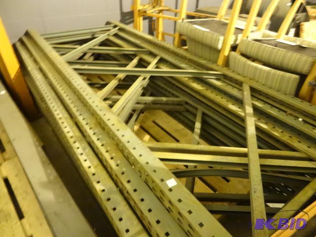 lot 180 image: 42 x 120 tear drop pallet rack upright. Qty 2...