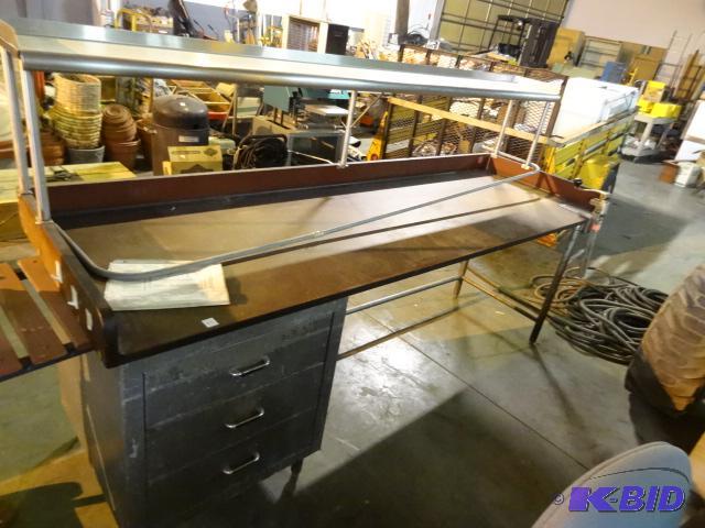 lot 222 image: Prep station with mounted can opener. 96 x 31...