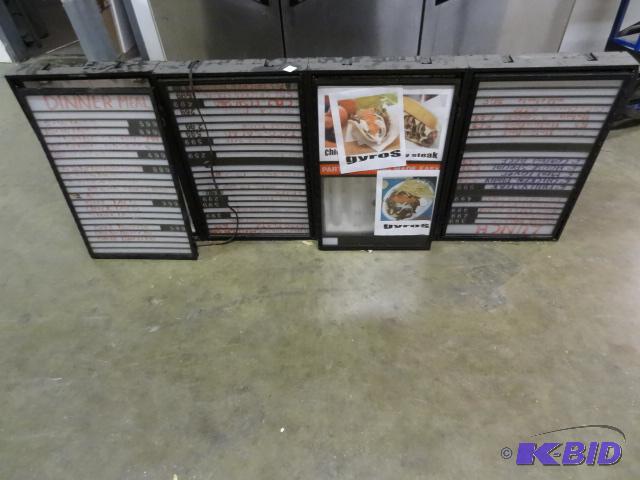 lot 224 image: 72 x 27 menu board. Lighted....