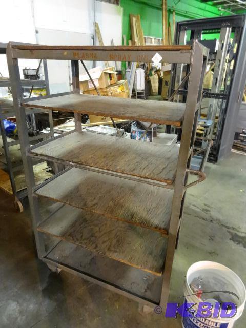 lot 234 image: Metal 6 tier cart. 36 x 21 x 61...